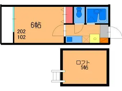 ハイトレジュリーIII(1K/2階)の間取り写真