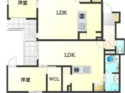 MACHIMOKU KUZUHA(1LDK/1階)の間取り写真