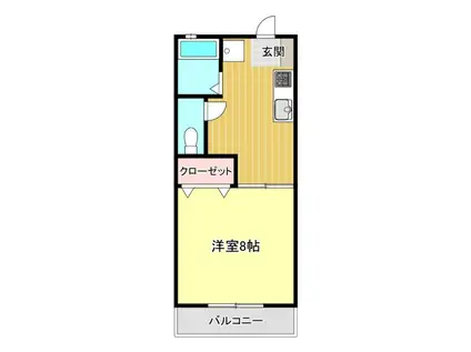 ハイツ華美亜(1K/2階)の間取り写真