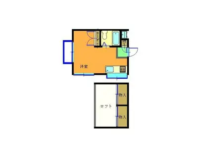 みゆきコーポII(ワンルーム/2階)の間取り写真