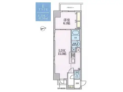 LA・GLYCINE(1LDK/4階)の間取り写真