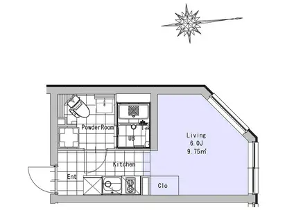 SOU高田馬場II(1K/4階)の間取り写真