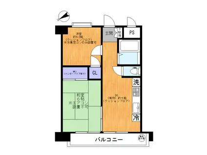 ハイラーク五反田(2DK/7階)の間取り写真