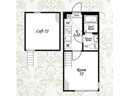 アザーレターコイズ向ヶ丘遊園(1K/2階)の間取り写真