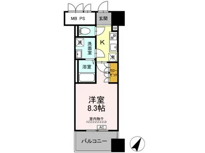 D-ROOM千葉中央(1K/4階)の間取り写真