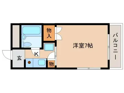 オプト大津(1K/3階)の間取り写真