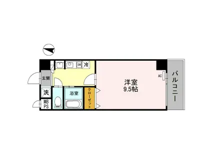 ラッフィナート有瀬(1K/3階)の間取り写真