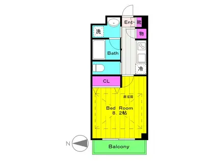 フォンターナ生田(1K/6階)の間取り写真