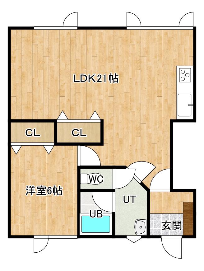 ＪＲ石北本線 北見駅 徒歩14分 2階建 築28年(1LDK/1階)の間取り写真