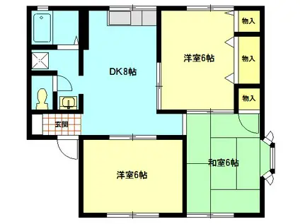 シャルムアイ(3DK/1階)の間取り写真