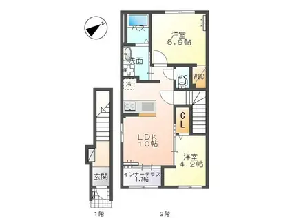 MAISON LA SOEUR (2LDK/2階)の間取り写真