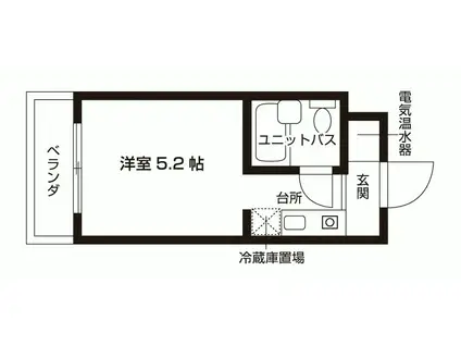 プラザみずほ台(ワンルーム/1階)の間取り写真