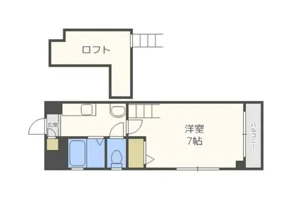 ボヌール天神東(1SK/4階)の間取り写真