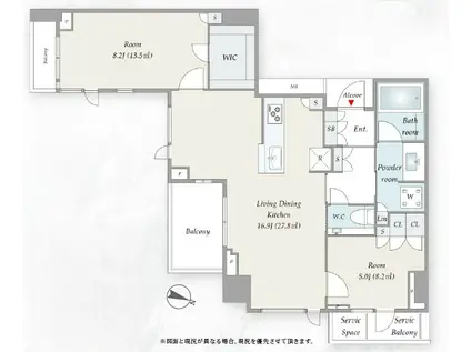 プラウド虎ノ門(2LDK/17階)の間取り写真