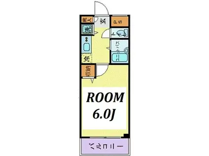 スカイコート早稲田壱番館(1K/4階)の間取り写真
