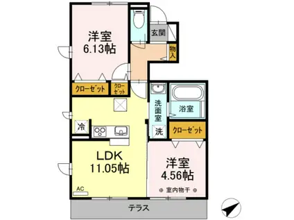 COLINAI(2LDK/1階)の間取り写真