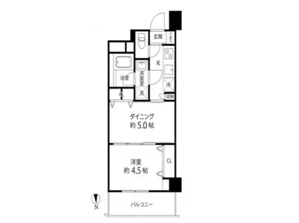 DUOSTAGE白金高輪(1DK/7階)の間取り写真