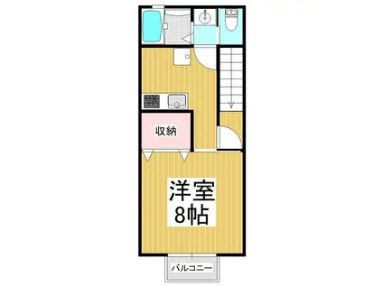 LUANA桐(1K/2階)の間取り写真