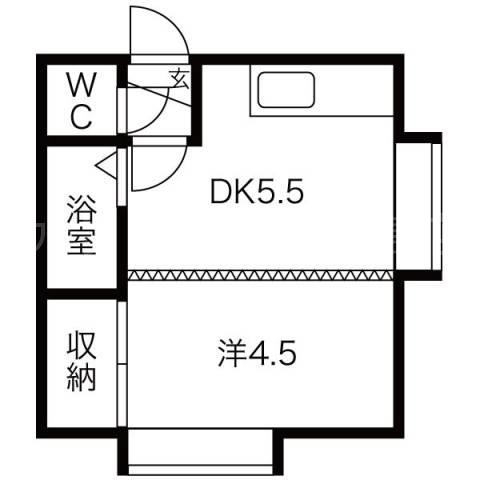  ホワイトパレスキタダI (1DK/3階)の間取り写真