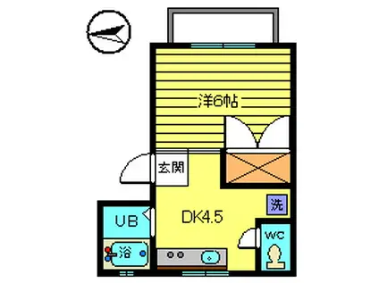 西葛西パーソナルワン(1DK/1階)の間取り写真