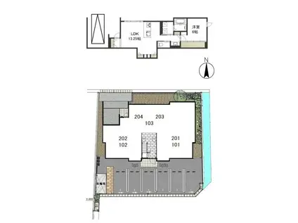 レガール原尾島(1LDK/1階)の間取り写真