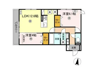 PREMILIFE石垣西(2LDK/3階)の間取り写真