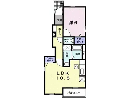 カーサソレアードD(1LDK/1階)の間取り写真