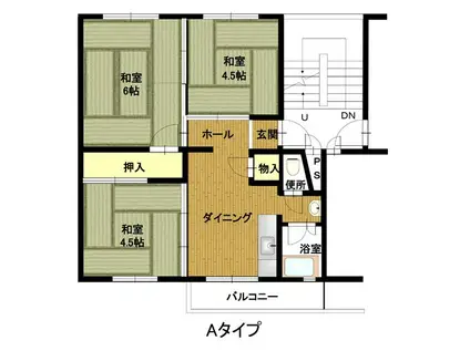 東垂水南2号棟(3DK/3階)の間取り写真