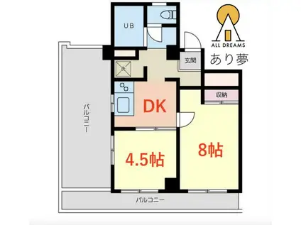 アイナレア掃部山(2DK/5階)の間取り写真