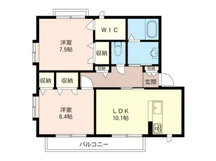 EXCELLENT-GARDEN 横浜A(2LDK/1階)の間取り写真