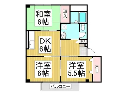 コーポタキザワII(3DK/1階)の間取り写真