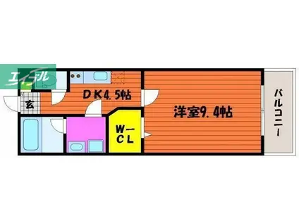 SIN KERUUXU TERA(1DK/2階)の間取り写真