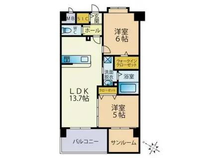 ETERUNO(2LDK/1階)の間取り写真