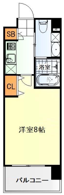 THE BLISSFUL FORT 仙台駅東(1K/5階)の間取り写真
