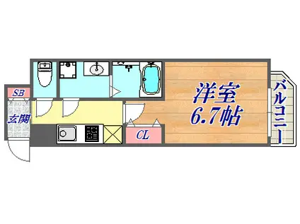 ファーストフィオーレ神戸駅前(1K/8階)の間取り写真