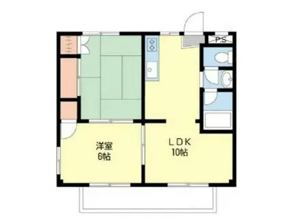 コーポ鈴峰(2LDK/2階)の間取り写真