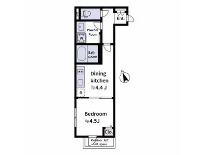 LAVIERE上中里(1DK/3階)の間取り写真