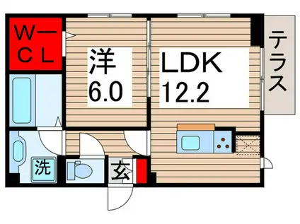 GOLDEN RINGS 1 2(1LDK/1階)の間取り写真