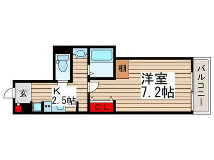 アジュール新秋津(1K/2階)の間取り写真