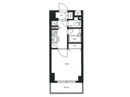 スカイコート新小岩(1K/7階)の間取り写真