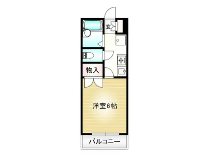 ラーチ鷺沼(1K/1階)の間取り写真