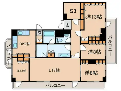 ヒルトップ道灌山(4SLDK/3階)の間取り写真
