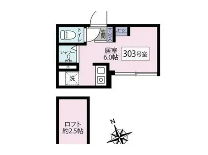 クレスタ松陰(ワンルーム/3階)の間取り写真