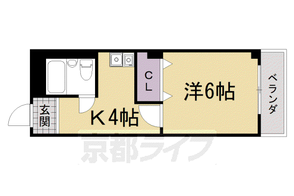信和岩倉ハイツ(1K/2階)の間取り写真