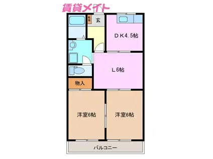 フォレストパーク(3DK/2階)の間取り写真