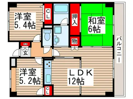 キャピタルステート(3LDK/3階)の間取り写真