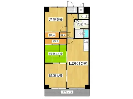 レジデンスアイズ(3LDK/3階)の間取り写真