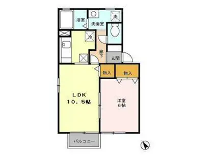 グラン・ルミエール(1LDK/2階)の間取り写真