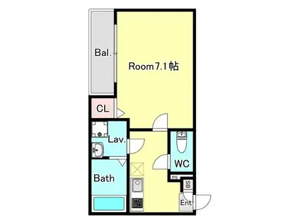 ジーメゾン入曽(1K/2階)の間取り写真