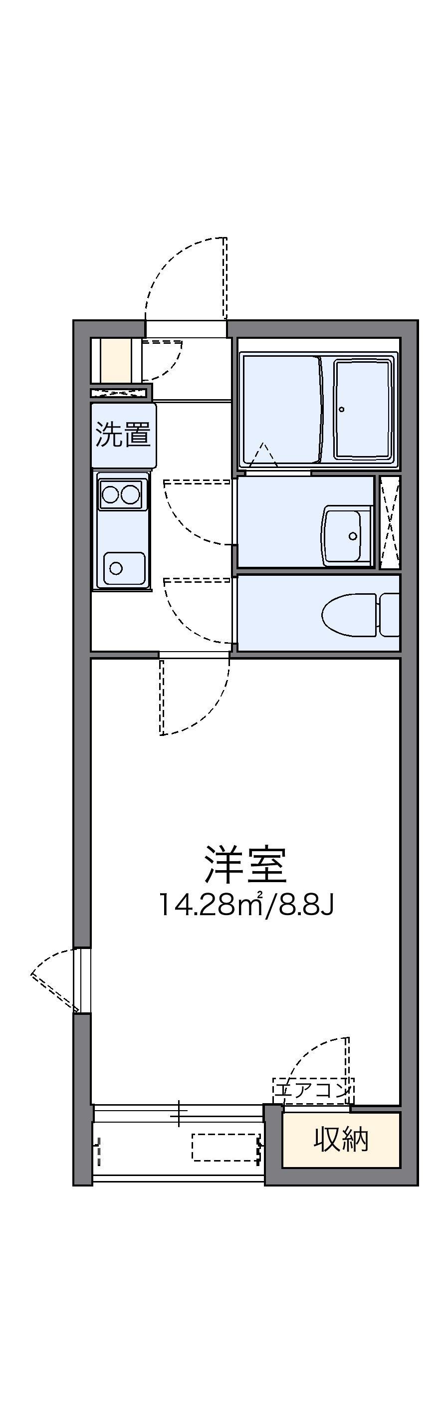 レオネクストゆたか(1K/2階)の間取り写真